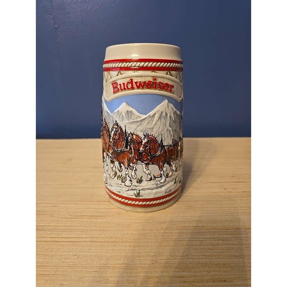 1985 A SERIES BUDWEISER STEIN SNOW CAPPED MOUNTAINS